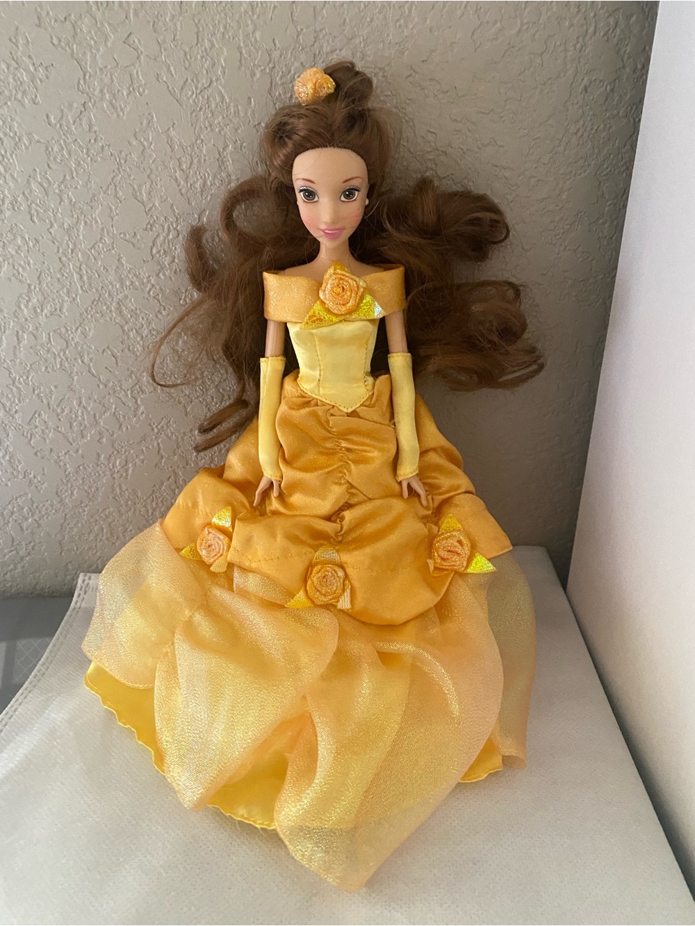 Disney Store Belle Doll With Gold Dress Beauty And The Beast 12"